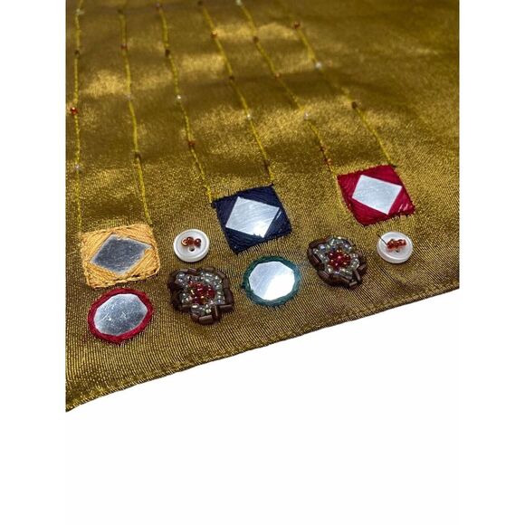 Noble Excellence Placemats 18x13 bronze/copper set of 4 embroidered beaded art - Picture 9 of 10